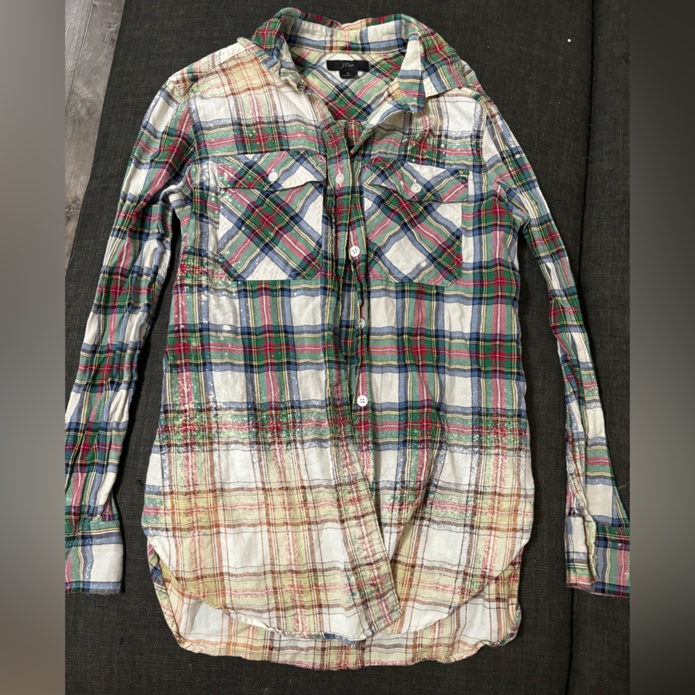 One of a kind bleached Jcrew top size 0